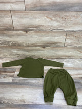 2pc Ribbed Shirt & Pants Green sz 9-12m