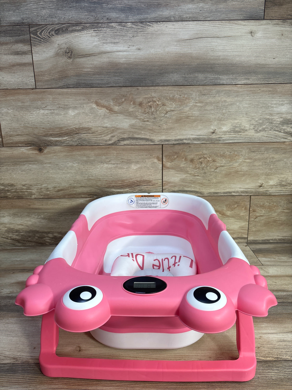 TPN Collapsible Baby Bathtub with Cushion & Thermometer, Pink