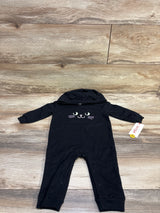 NEW Cat & Jack Halloween Cat Hooded Romper Black sz 6-9m