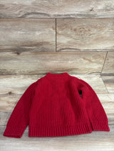 Cat & Jack Chunky Knit Henley Sweater Red sz 3T