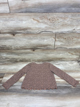 Cat & Jack Ribbed Leopard Print Long Sleeve Shirt Brown sz 4T