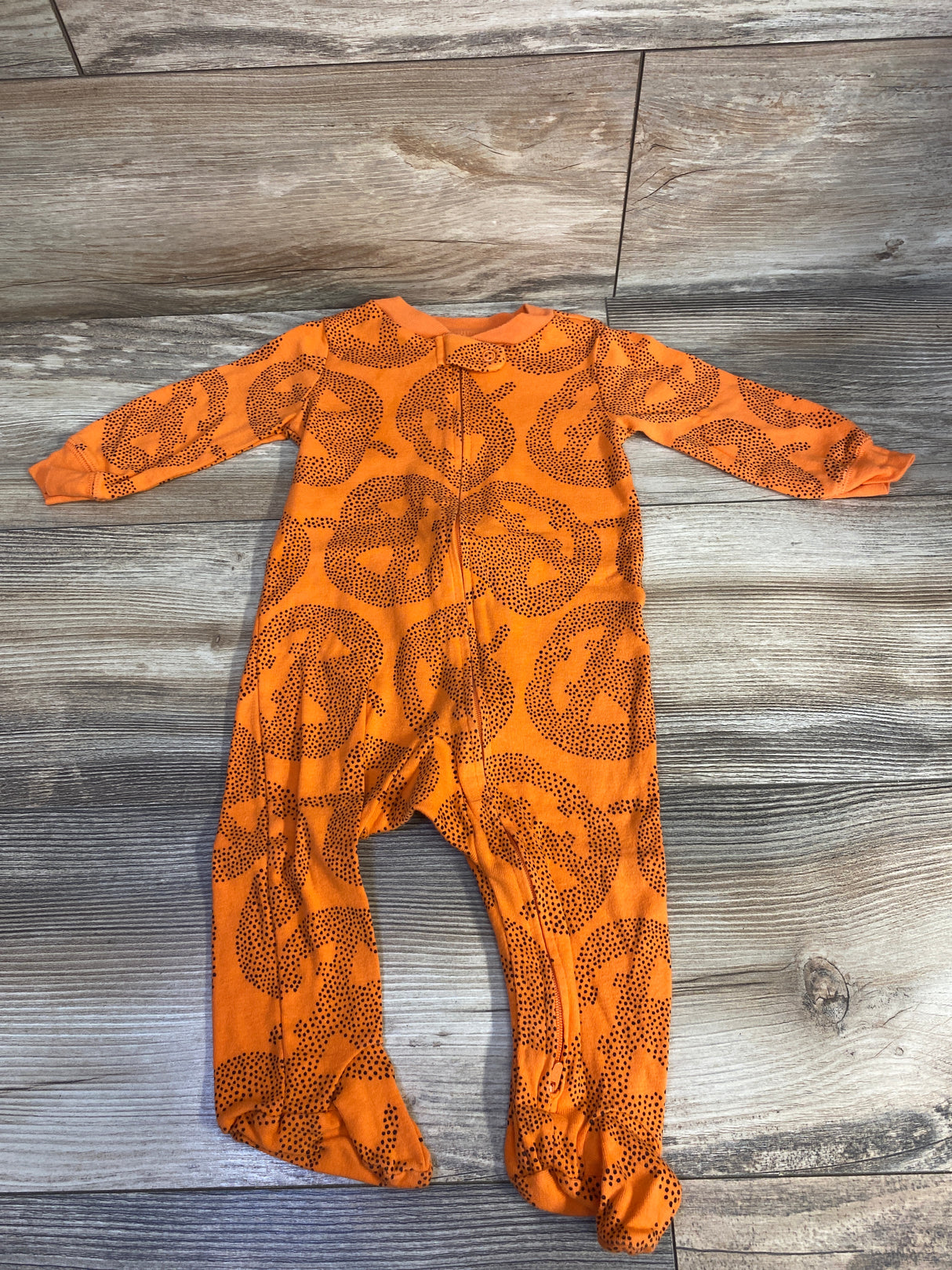 Carter's Pumpkin Print Sleeper Orange sz 9m