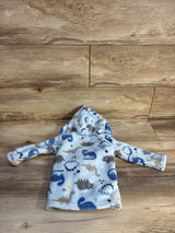 DreamGro Plush Dinosaur Print Bath Robe Blue sz 0-9m