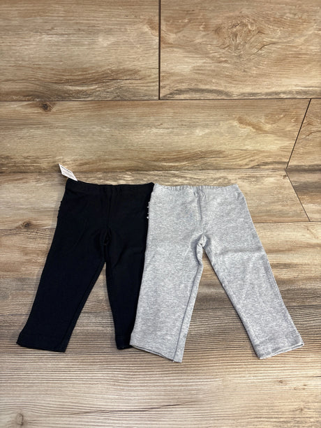 NEW Carter's 2pk Ruffle Leggings Black/Grey sz 9m - Me n Mommy To Be