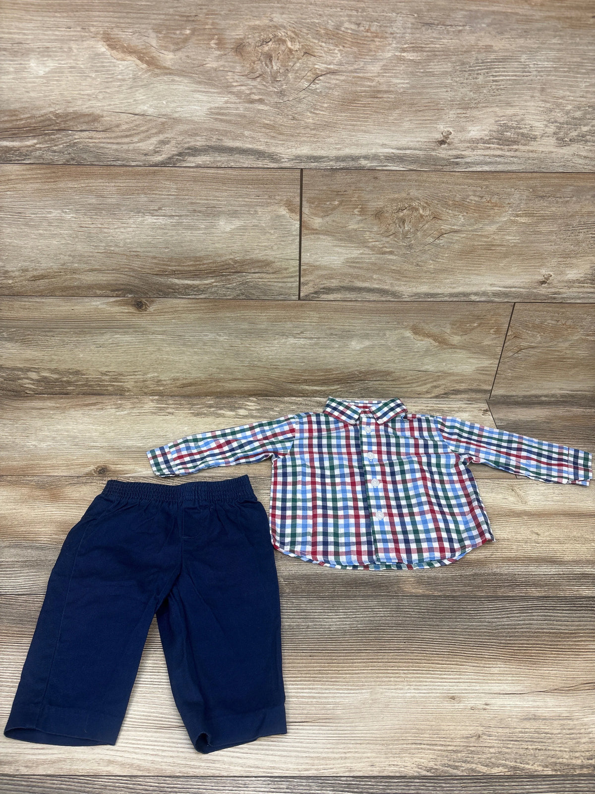 Izod 2pc Button-Down Shirt & Pants Set Blue sz 3/6m