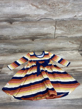 Ruffle Butts Long Sleeve Striped Dress Orange sz 4T