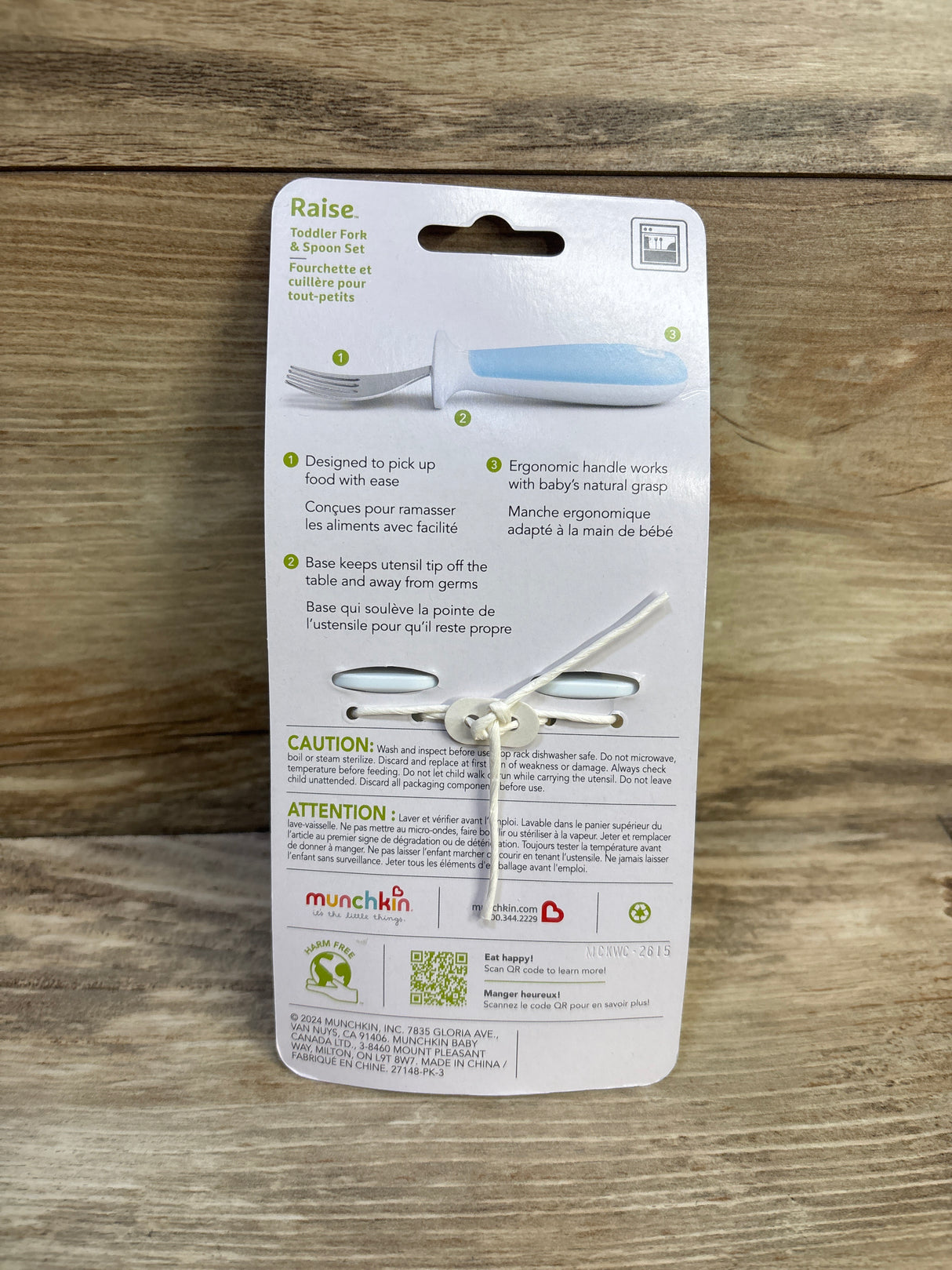 NEW Munchkin Raise Toddler Fork & Spoon Set 2pc, Green