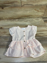 Koala Kids Striped Seersucker Button Peplum Top Pink sz 3T