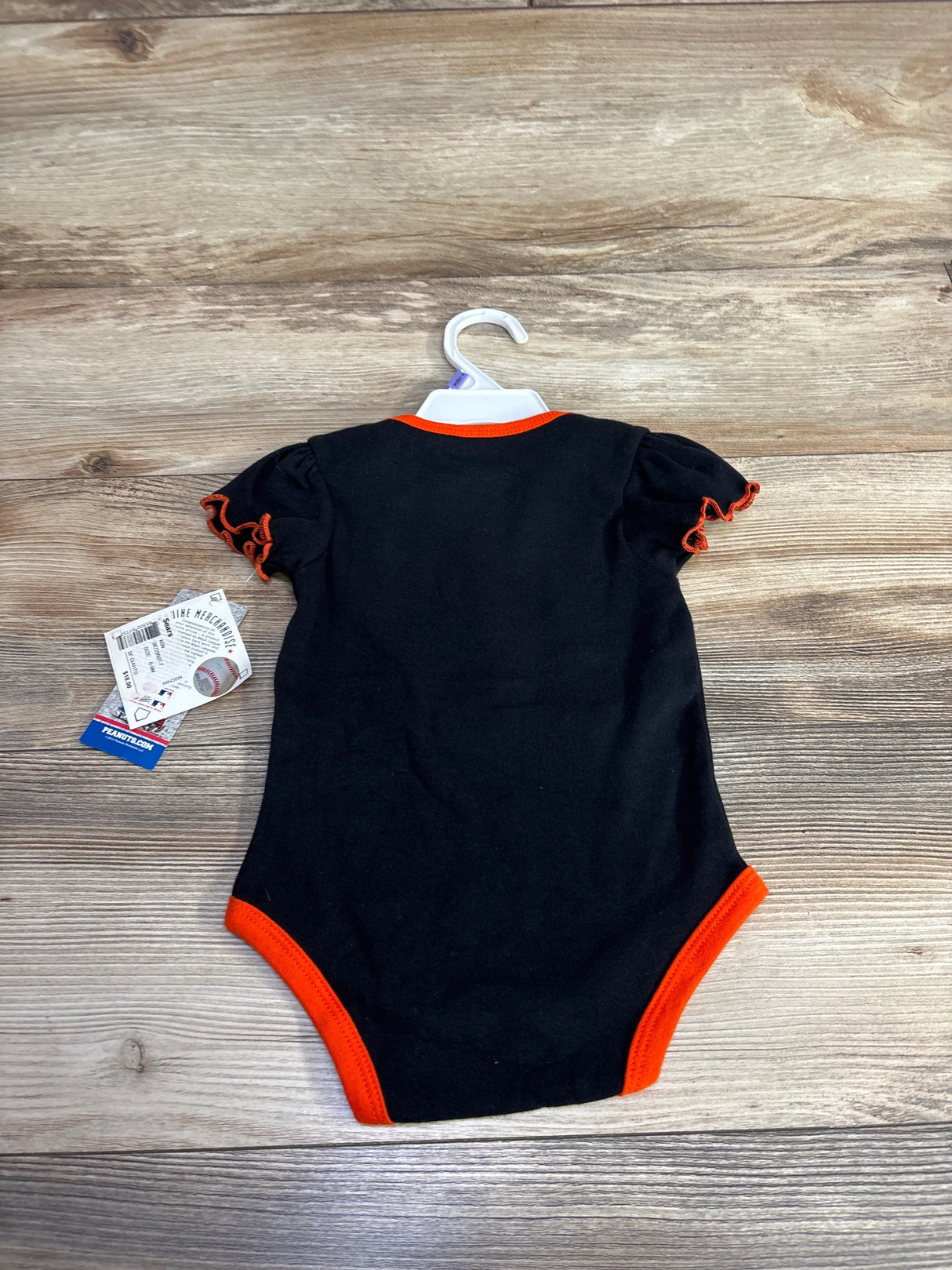 NEW Genuine Merch San Francisco Giants MLB Snoopy Peanuts Black Bodysuit sz 6-9m