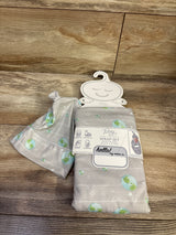 NEW Toby 2pc Hat & Swaddle Wrap Blanket Grey