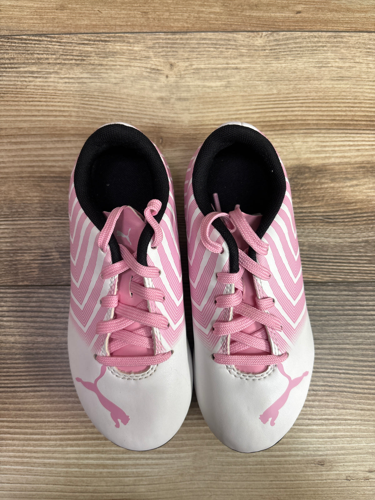 PUMA Tacto II FG Junior Soccer Cleats White/Pink sz 11c