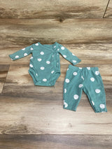 Just One You 2pc Kimono Bodysuit & Pants Green sz 3m