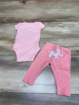 Carter's 2pc Striped Bodysuit & Pants Set Pink sz 6m