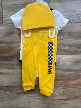 NEW Contact 3pc Bodysuit, Pants, & Hat Set White sz 6-9m