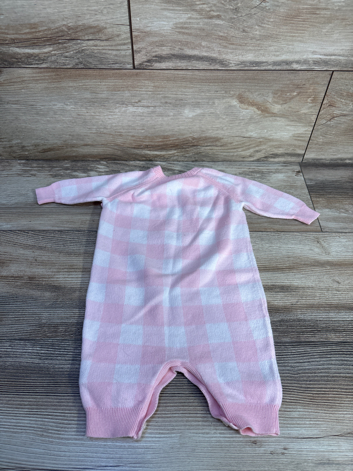 Ralph Lauren Gingham Cotton Sweater Coverall Pink sz 3m