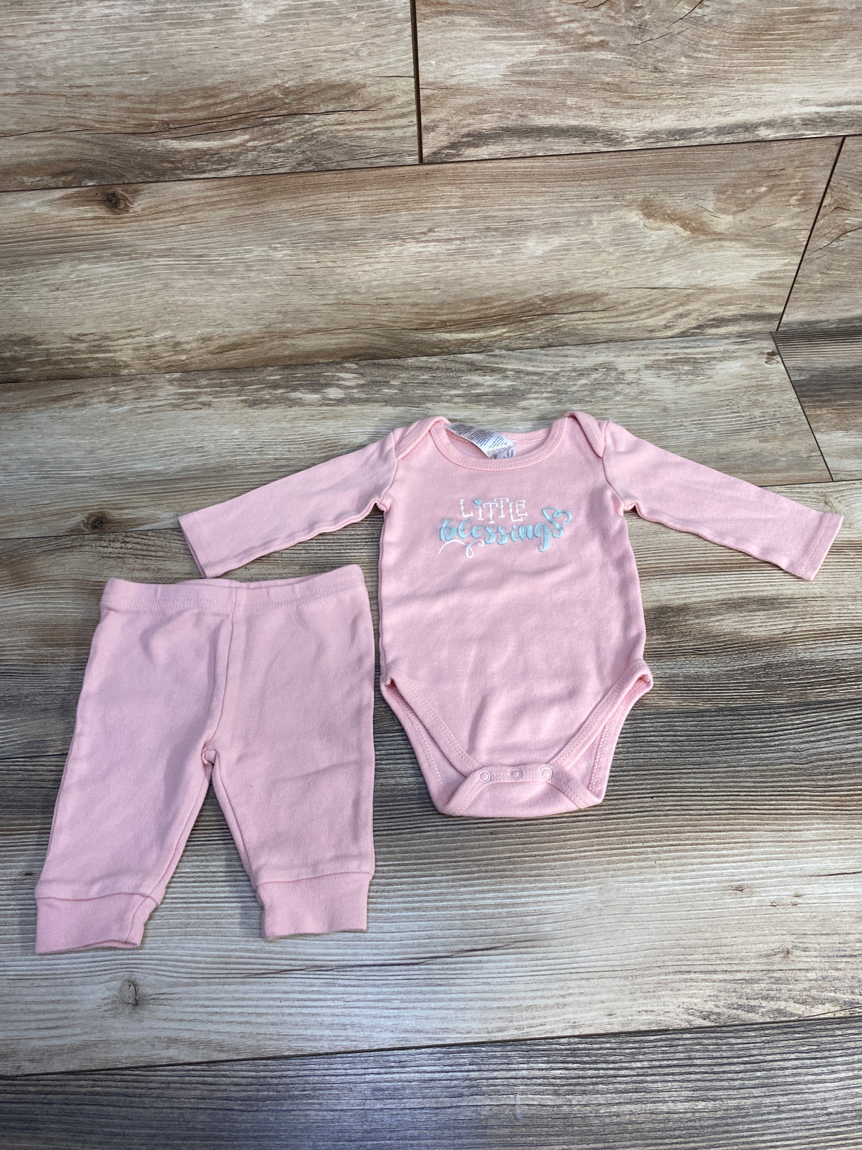 The Peanutshell 2pc Little Blessings Bodysuit & Pants Pink sz 0-3m