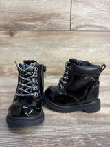 Cat & Jack Lace-Up Combat Moto Boots, Black sz 2c