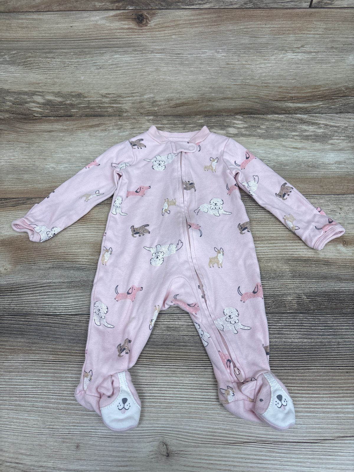 Carter's Dog Print Sleeper Pink sz 3m