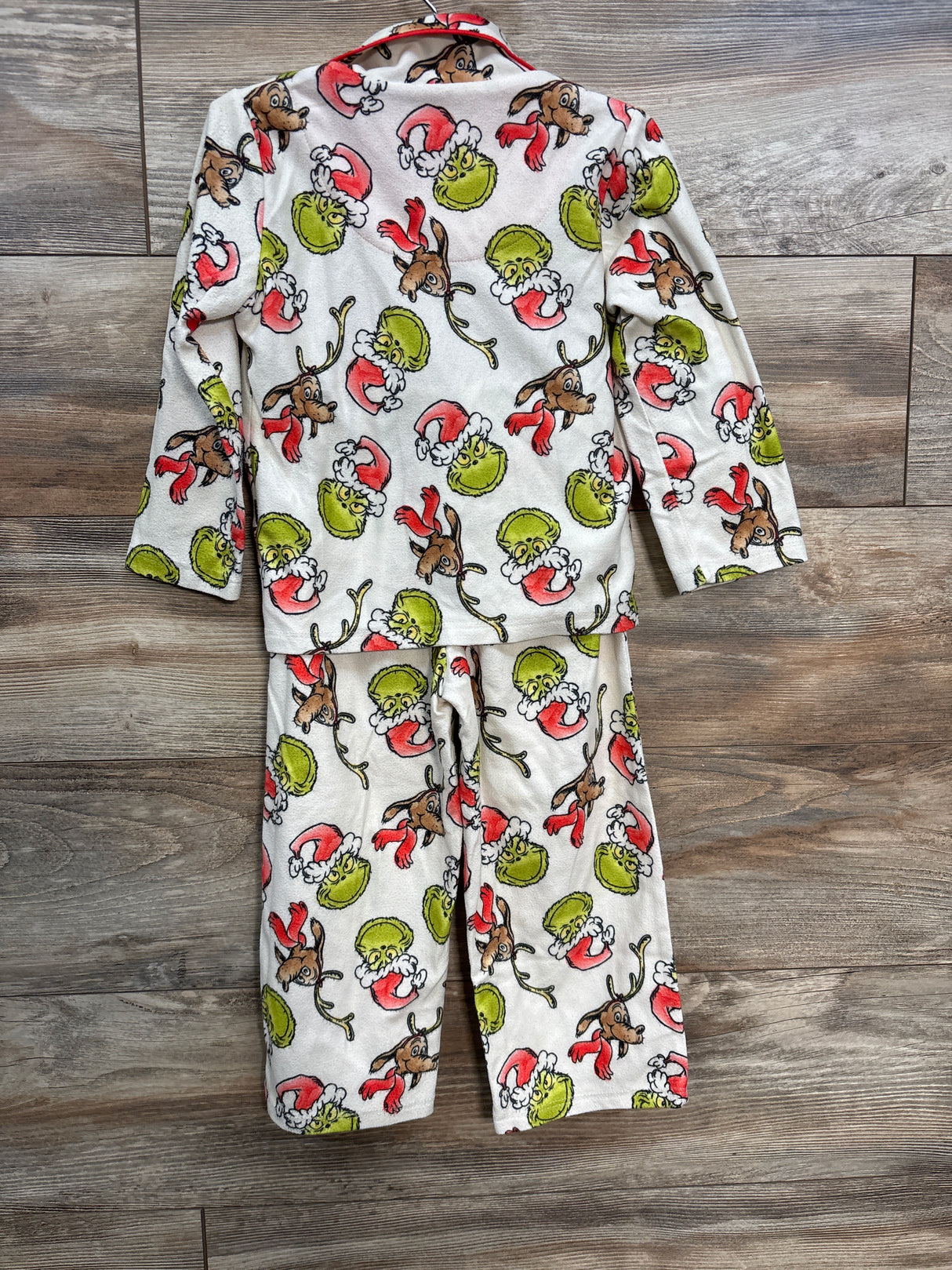 The Grinch Dr Suess 2pc Pajama Set Ivory sz 4T