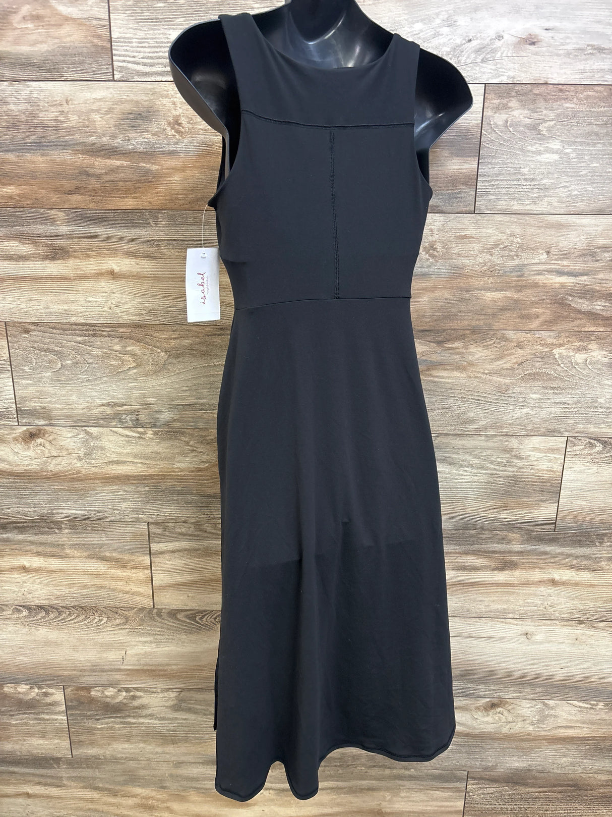 NEW Isabel Maternity Slit Midi Active Dress Black sz Small