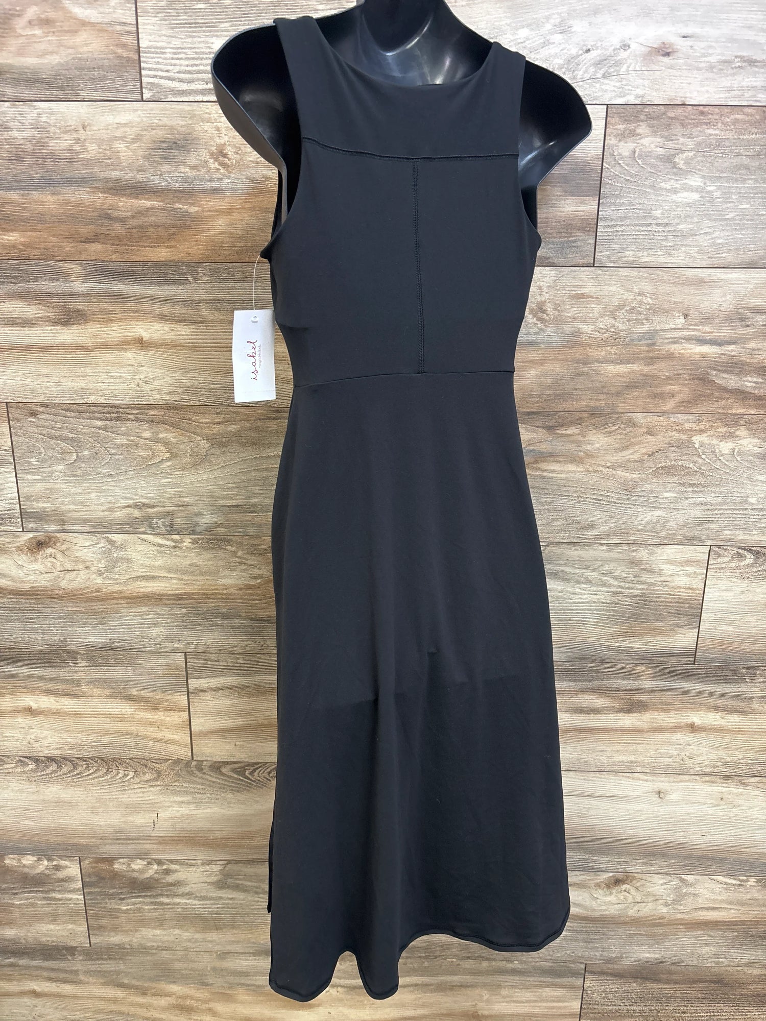 NEW Isabel Maternity Slit Midi Active Dress Black sz Small
