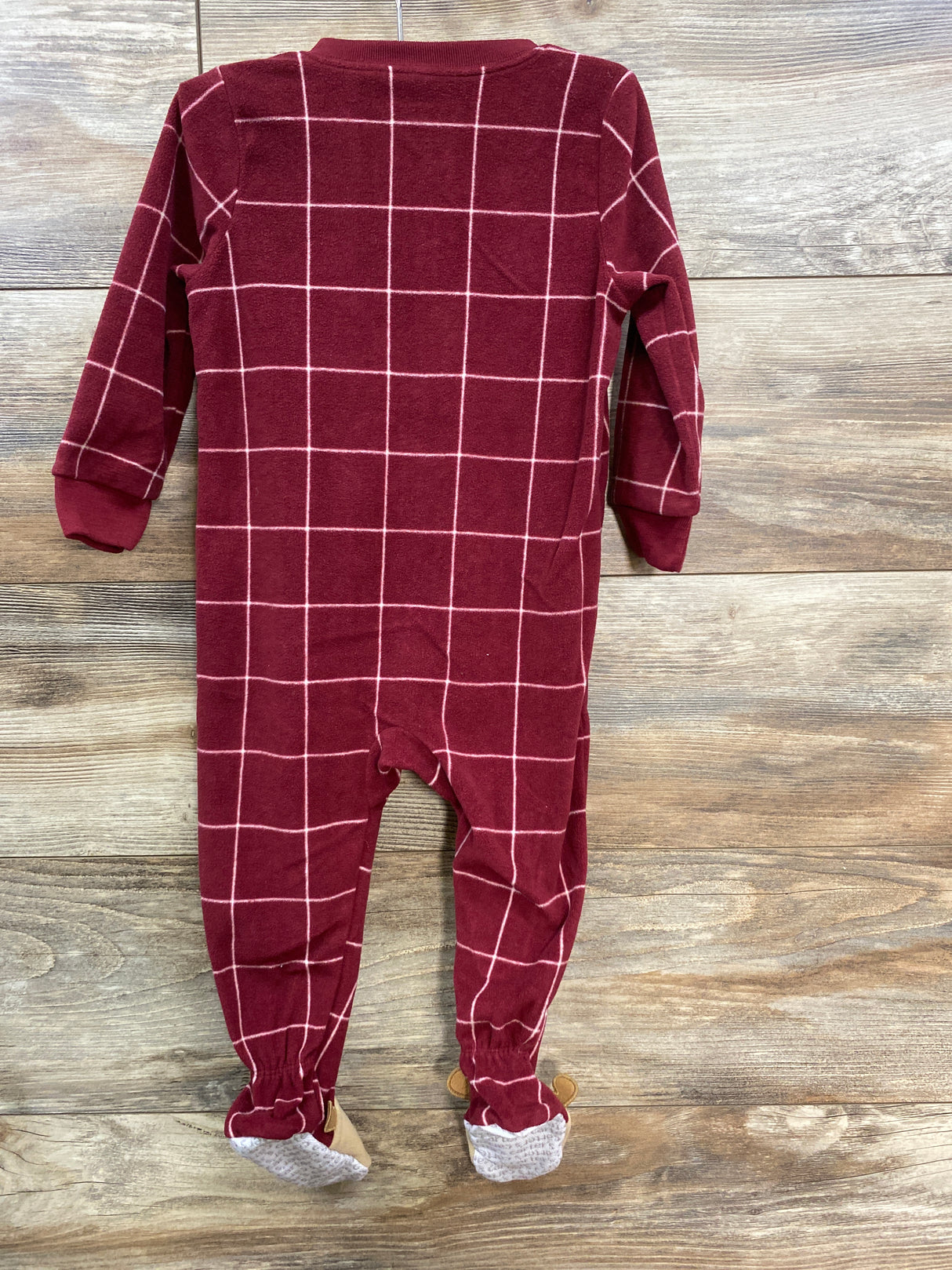 Carter's Checkered Blanket Sleeper Burgundy sz 18m