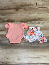 2pc Auntie's Bestie Bodysuit & Shorts Pink sz 3-6m