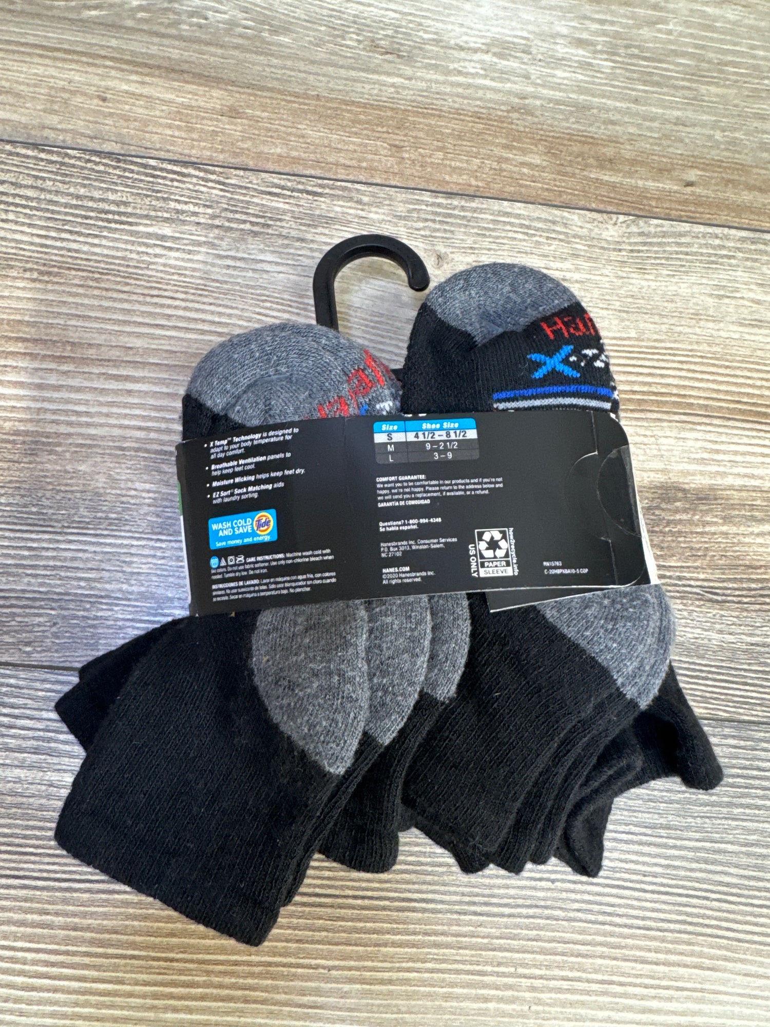 NEW Hanes Premium X-Temp Boys' Ankle Socks 10pk sz S/4.5c-8.5c
