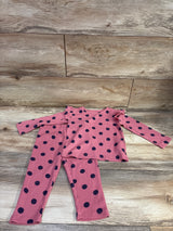Baby Gap 2pc Polka Dot Ribbed Pajama Set Pink sz 18-24m