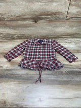 Ralph Lauren Plaid Peplum Top Red sz 2T