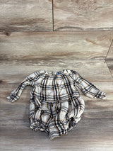Old Navy Plaid Bubble Romper Tan sz 6-12m