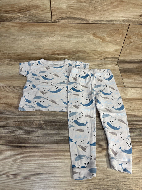 Chick Pea 2pc Whale Pajama Set Grey sz 2T - Me n Mommy To Be