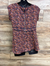 Motherhood Maternity Floral Sleeveless Top Navy sz Medium