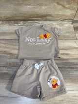 Disney Baby 2pc Not Lazy Just One Stand By Shirt & Shorts Brown sz 0-3m