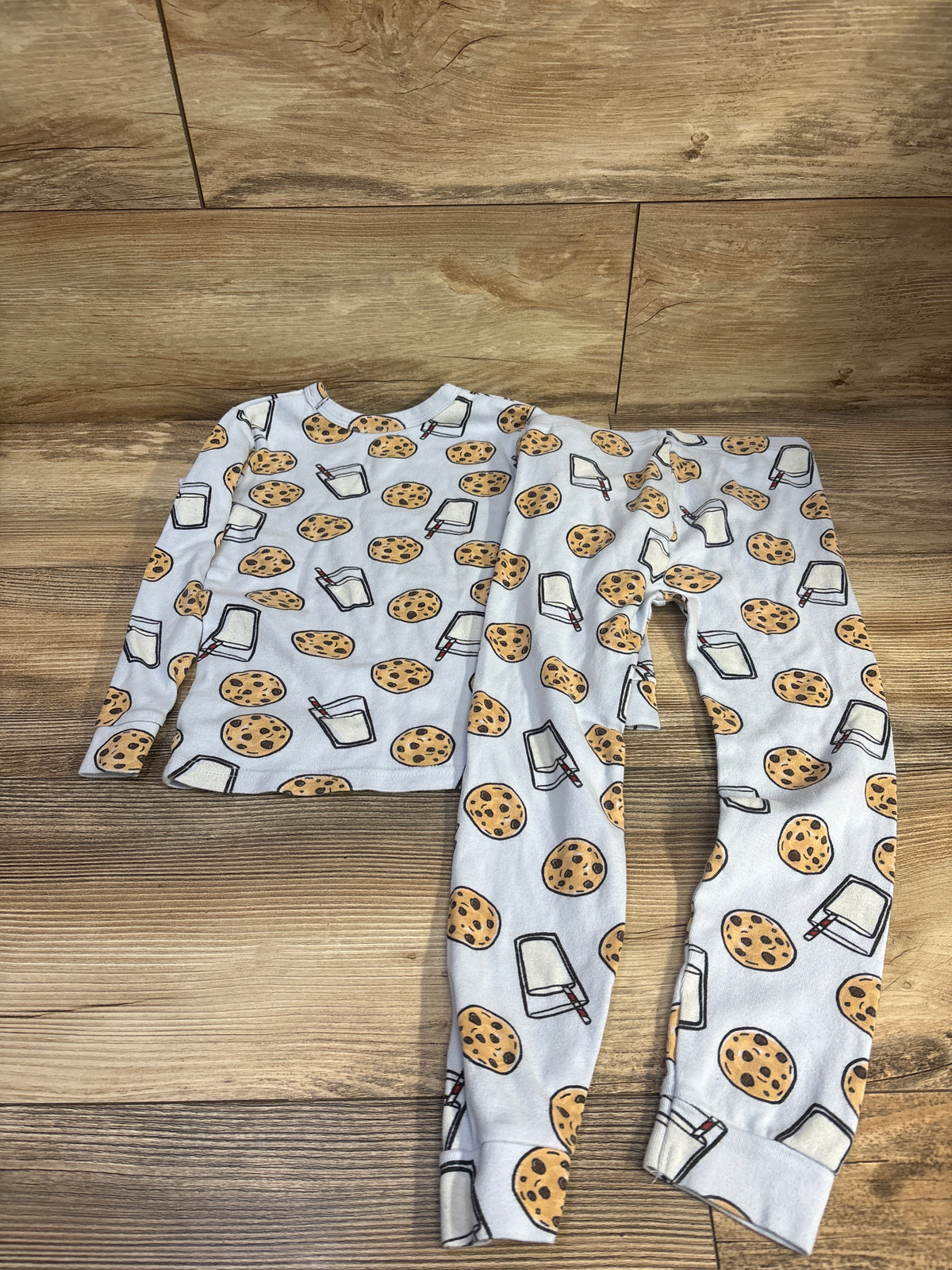 Baby Gap 2pc Cookies & Milk Pajama Set Blue sz 5T