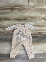 Disney Baby Bambi Coverall & Shirt Set Beige sz 0-3m
