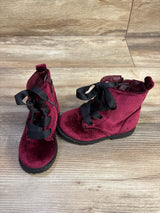 Cat & Jack Velvet Boots Burgundy sz 5c