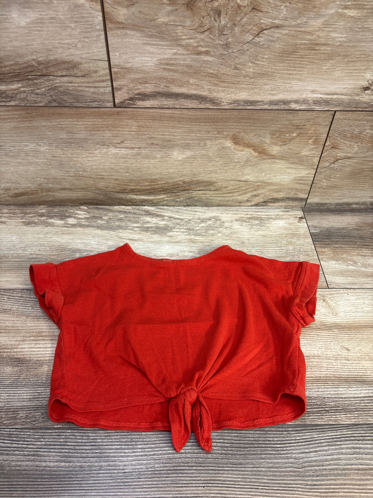 Copper Key Tie Front Cropped Shirt Rust Orange sz 3T