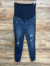Simple Society Maternity Full Panel Jeans Blue sz Medium