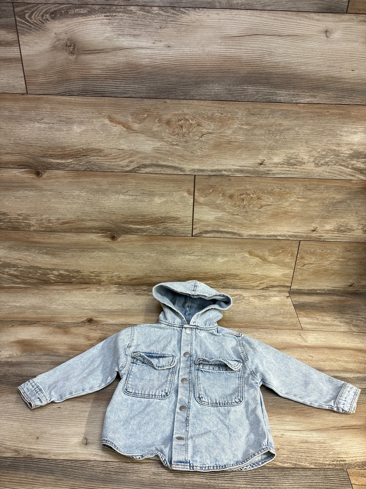 Zara Hooded Denim Overshirt Blue sz 18-24m