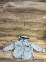 Zara Hooded Denim Overshirt Blue sz 18-24m