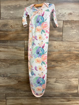 Copper Pearl Floral Knotted Gown White sz 0-4m