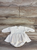 Tiny & Teeny Tots Knit Peplum Romper Cream sz 9-12m
