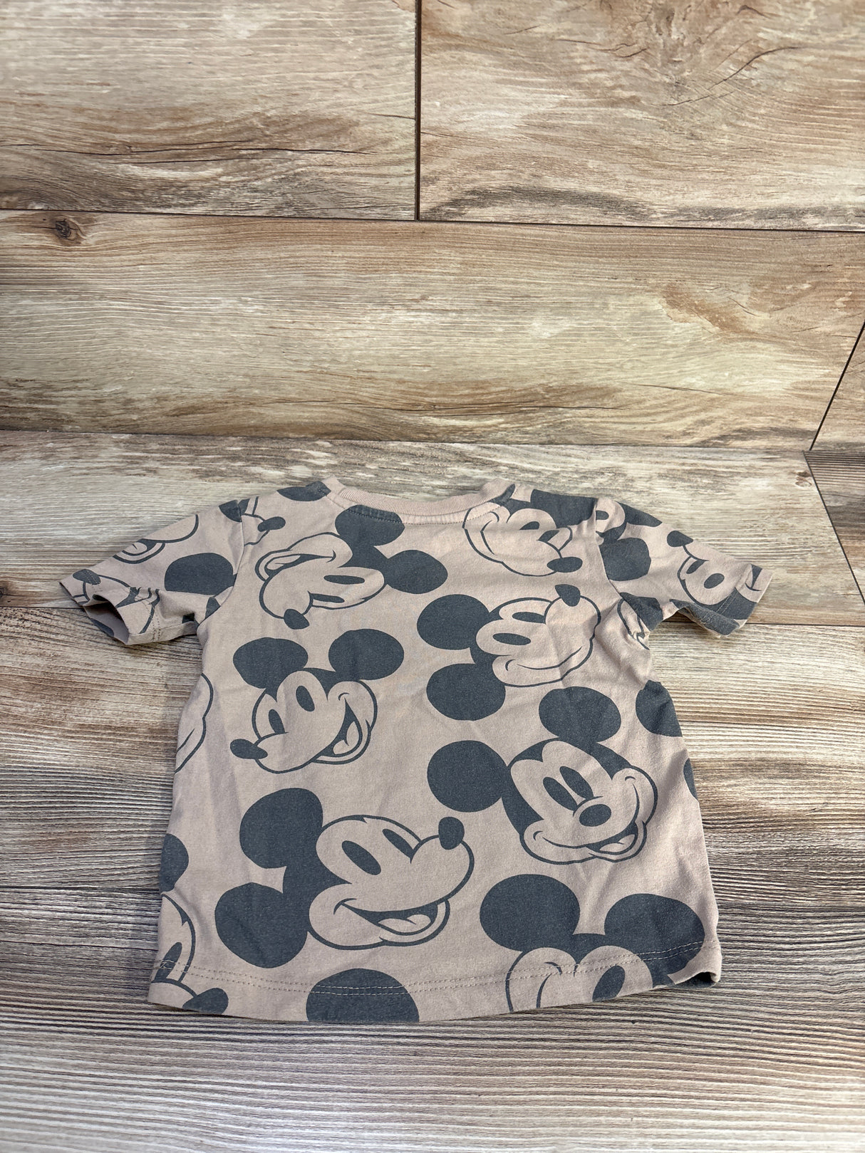 Disney Junior Mickey Mouse Embroidered Shirt Brown sz 2T