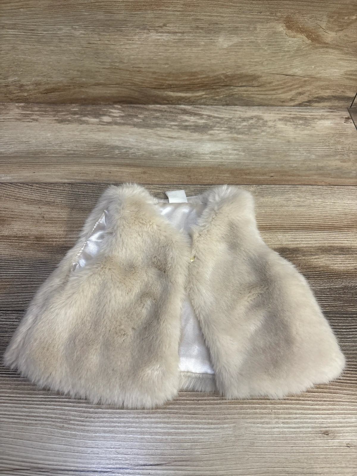 NEW H&M Faux Fur Vest Cardigan Tan sz 4-6m