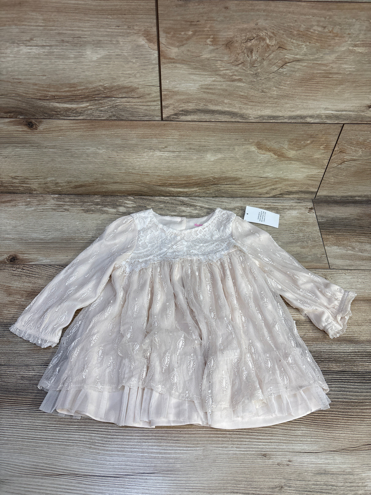 NEW Nannette Baby Long Sleeve Lace Top Cream sz 24m