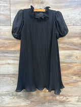 Janie & Jack Pleated Puff Sleeve Dress Black sz 5T
