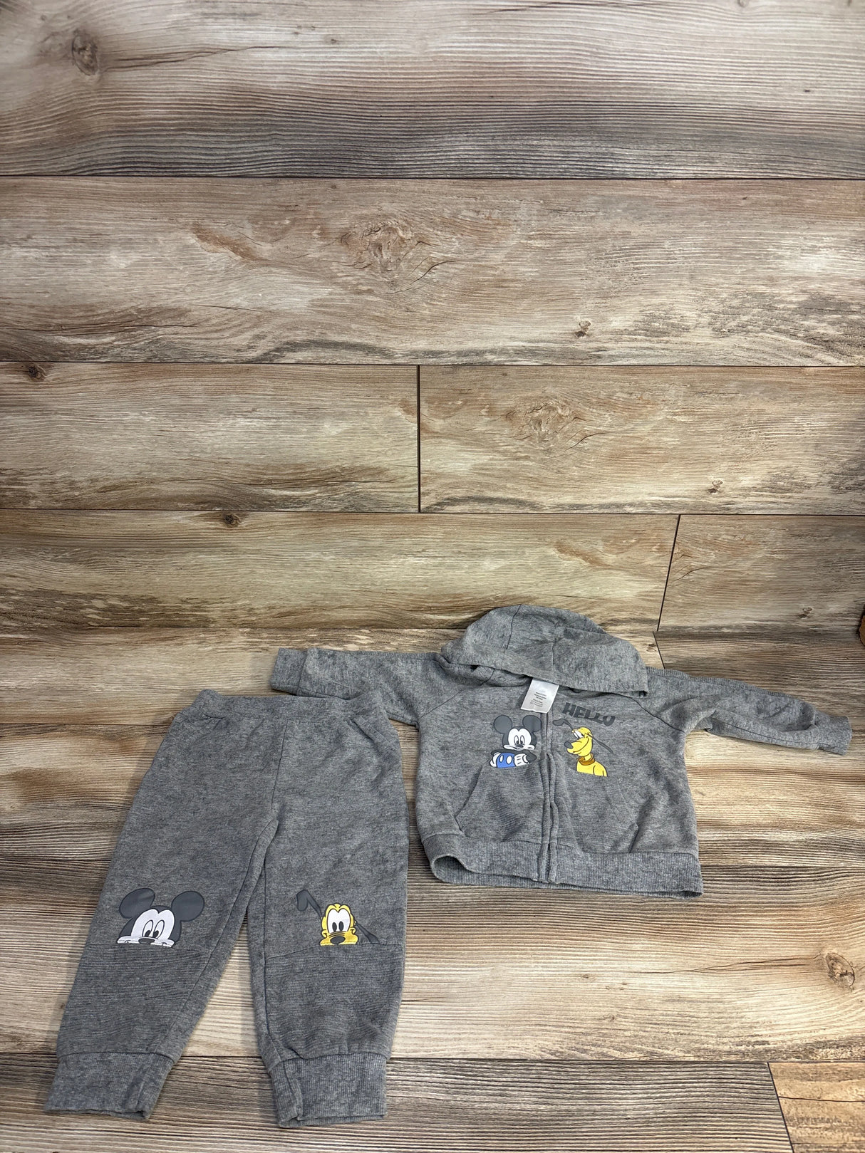 Disney Baby Mickey Mouse Full Zip Hoodie Grey sz 24m