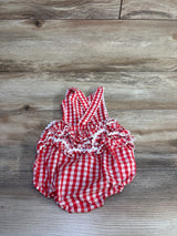Starting Out Gingham Ruffle Bubble Romper Red sz 12m