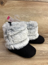 NEW First Steps by Stepping Stones Faux Fur Boots Black sz 2c